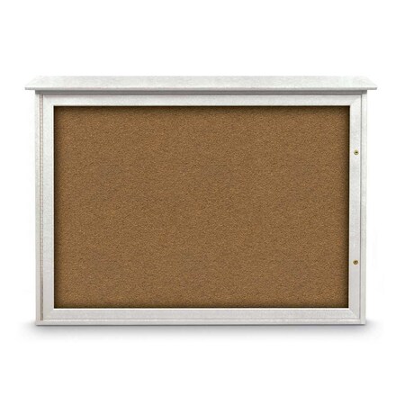 United Visual Products Outdoor Enclosed Combo Board, 72"x36", Gold Frame/White Porcelain & Cork UVCB7236ODG-WHTPORC-CORK